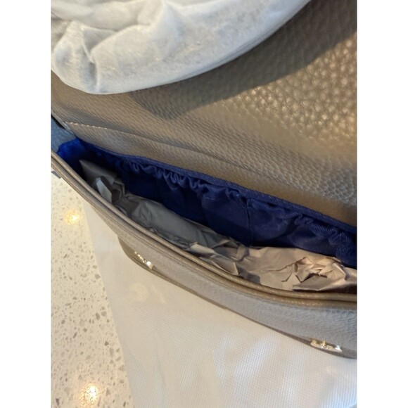 minkeeblue Quilted Taupe Crossbody Bag with Detachable Strap Chevron Pattern - Picture 4 of 8